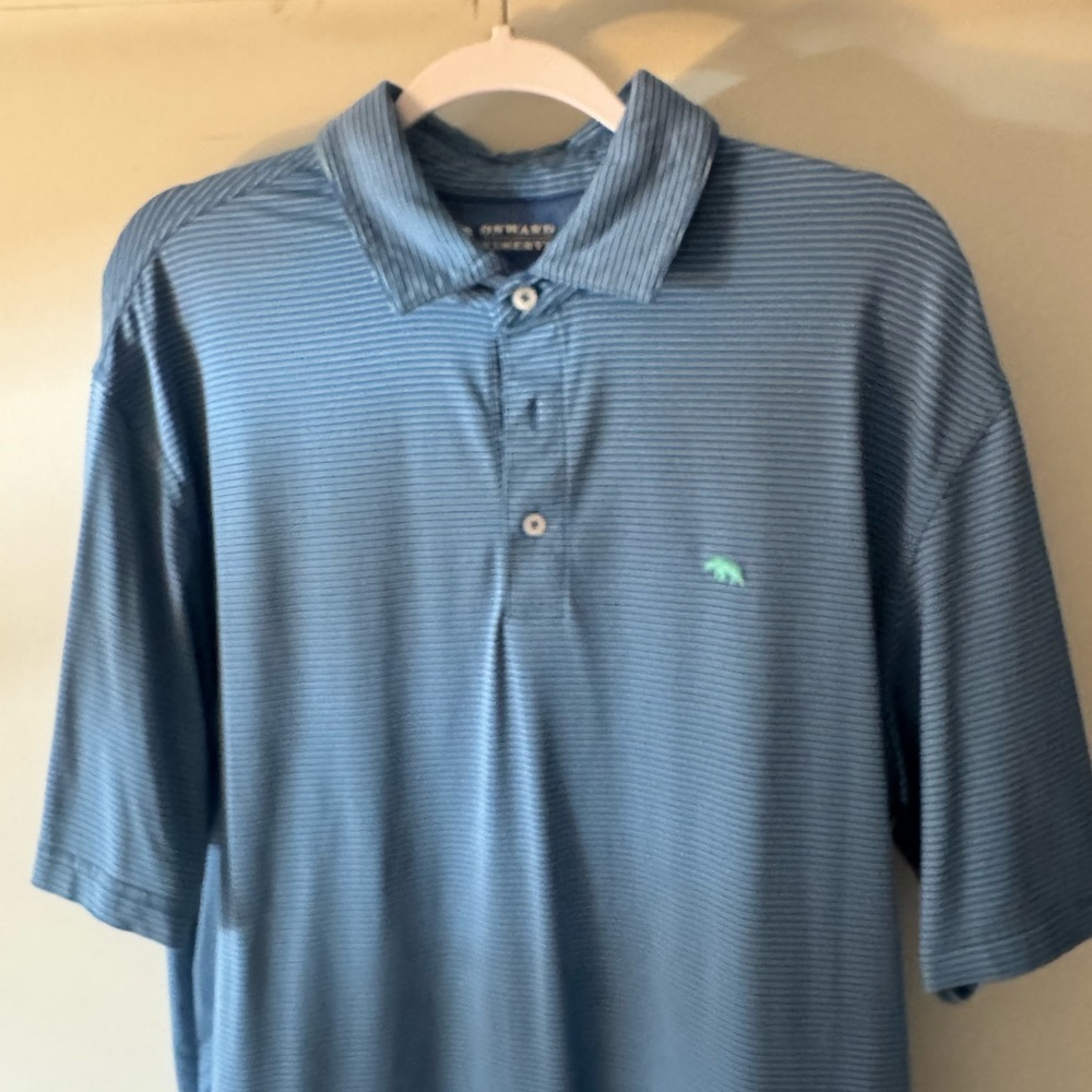 Onward Reserve Men's Blue Striped Polo Shirt